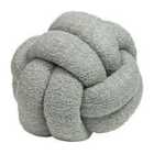 Furn. Boucle Knot Polyester Filled Cushion Polyester Silver