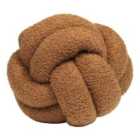 Furn. Boucle Knot Polyester Filled Cushion Polyester Ginger