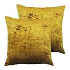 Paoletti Verona Twin Pack Polyester Filled Cushions Ochre 55 x 55cm