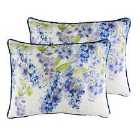 Evans Lichfield Blossoms Lilac Twin Pack Polyester Filled Cushions Azure