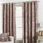 Paoletti Verona Crushed Velvet Ringtop Eyelet Curtains (Pair) Polyester Oyster (229X137Cm)