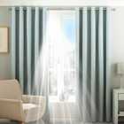 Riva Home Twilight Blackout Ringtop Eyelet Curtains (Pair) Polyester Duck Egg (168X229Cm)