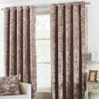 Paoletti Verona Crushed Velvet Ringtop Eyelet Curtains (Pair) Polyester Oyster (229X229Cm)