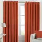 Riva Home Fiji Semi-Sheer Ringtop Eyelet Curtains (Pair) Polyester Burnt Orange (168X183Cm)