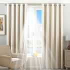 Riva Home Twilight Blackout Ringtop Eyelet Curtains (Pair) Polyester Ivory (117X137Cm)