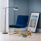 Bellagio Velvet Chair Blue Gold