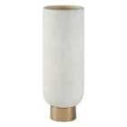 Premier Housewares Callie Pedestal Vase in White/Gold Finish - Small