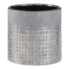 Premier Housewares Embra Ceramic Planter in Grey/Silver Finish - Small