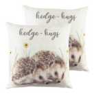 Evans Lichfield Woodland Hedgehugs Twin Pack Polyester Filled Cushions Multi