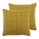Furn. Ellis Twin Pack Polyester Filled Cushions Ochre