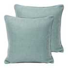 Paoletti Atlantic Twin Pack Polyester Filled Cushions Duck Egg 55 x 55cm