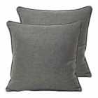 Paoletti Atlantic Twin Pack Polyester Filled Cushions Grey 55 x 55cm