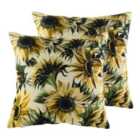 Evans Lichfield Elwood Sunflowers Twin Pack Polyester Filled Cushions Multi