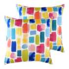 Evans Lichfield Aquarelle Dash Twin Pack Polyester Filled Cushions Multi