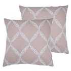 Paoletti Olivia Twin Pack Polyester Filled Cushions Blush
