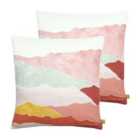 Furn. Wander Twin Pack Polyester Filled Cushions Blush