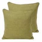 Paoletti Atlantic Twin Pack Polyester Filled Cushions Green 45 x 45cm