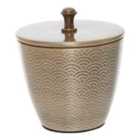 Interiors By Ph Etched Aluminium Canister With Lid Gold Finish