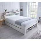 Fabio White Wooden Bookcase Storage Bed Double With 1 Drawer