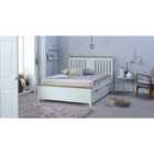 Chester White and Oak Effect Wooden Bed Double With 4 Drawers