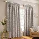 Paoletti Olivia Embroidered Pencil Pleat Curtains (Pair) Polyester Grey (229X183Cm)