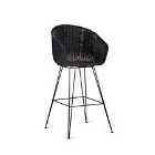 Desser Porto Rattan Bar Stool Chair In Black