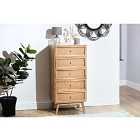 Venice Tall 5 Rattan Drawer Unit In Natural