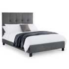 Sorrento High Headboard Bed Double Slate Grey Linen