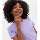 KIDS ONLY Light Purple Ribbed Frill T-Shirt