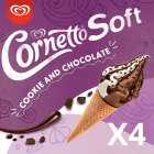 Cornetto Soft Cookie And Chocolate Ice Cream Cones, 4x140ml