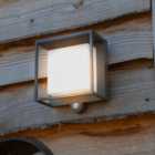 CGC Dark Grey Square Solar LED Outdoor Wall Light With Motion Sensor