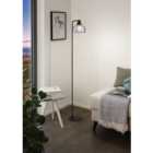 EGLO Beleser Smoke And Black Glass And Metal Floor Lamp, (D) 20.5cm