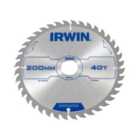 Irwin 1897202 Construction Circular Saw Blade 200 x 30mm x 40T ATB IRW1897202