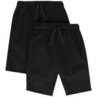 M&S 2 Pack Unisex Sweat Shorts, 3-14 Y, Black
