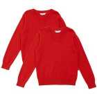 M&S Red Unisex 2Pk Cotton Jumper with Staynew 3-14 Y