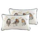 Evans Lichfield Oakwood Robin Twin Pack Polyester Filled Cushions Multi