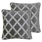 Paoletti Hermes Twin Pack Polyester Filled Cushions Graphite