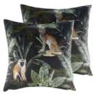 Evans Lichfield Kibale Animals Twin Pack Polyester Filled Cushions Multi