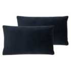 Evans Lichfield Sunningdale Twin Pack Polyester Filled Cushions Midnight 30 x 50cm