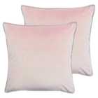 Paoletti Meridian Twin Pack Polyester Filled Cushions Blush/Grey