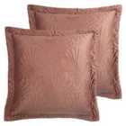 Paoletti Palmeria Twin Pack Polyester Filled Cushions Blush