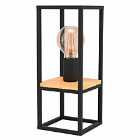 Eglo Caged Black Steel And Wood Table Lamp