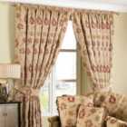 Paoletti Zurich Floral Jacquard Pencil Pleat Curtains (Pair) Polyester Champagne (229X229Cm)