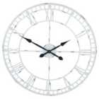 Celestial Soft Grey Metal Round Wall Clock