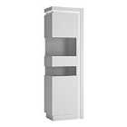 Lyon Tall Narrow Display Cabinet (lhd) (Including Led Lighting) In White And High Gloss