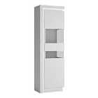 Lyon Tall Narrow Display Cabinet (rhd) (Including Led Lighting) In White And High Gloss