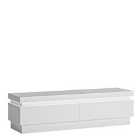 Lyon 2 Drawer TV Cabinet (Including Led Lighting) In White And High Gloss