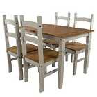 Core Products Halea Medium Rectangular Dining Table And 4 Chairs - Grey