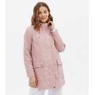 Maternity Pale Pink Hooded Double Pocket Anorak
