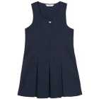 M&S Navy Pleated Pinafore 3-12 Y
